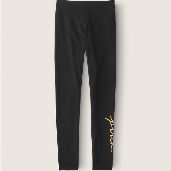 ๐VS PINK BLACK HONEYCOMB SCRIPT LOGO LEGGINGS - Picture 5 of 8